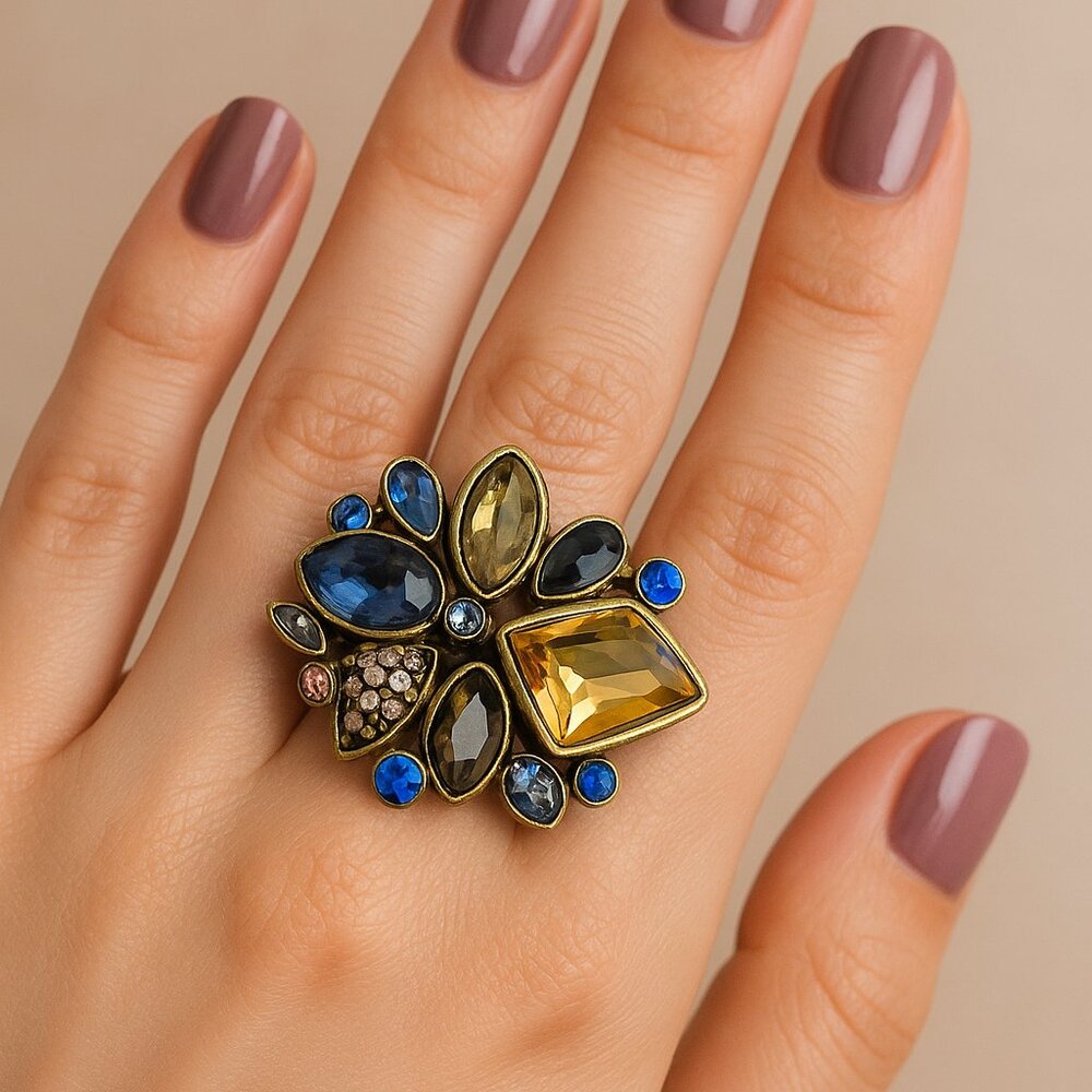 7 Charming Sisters‎  10K Gold  Plated "Conference Call Ring" NWT